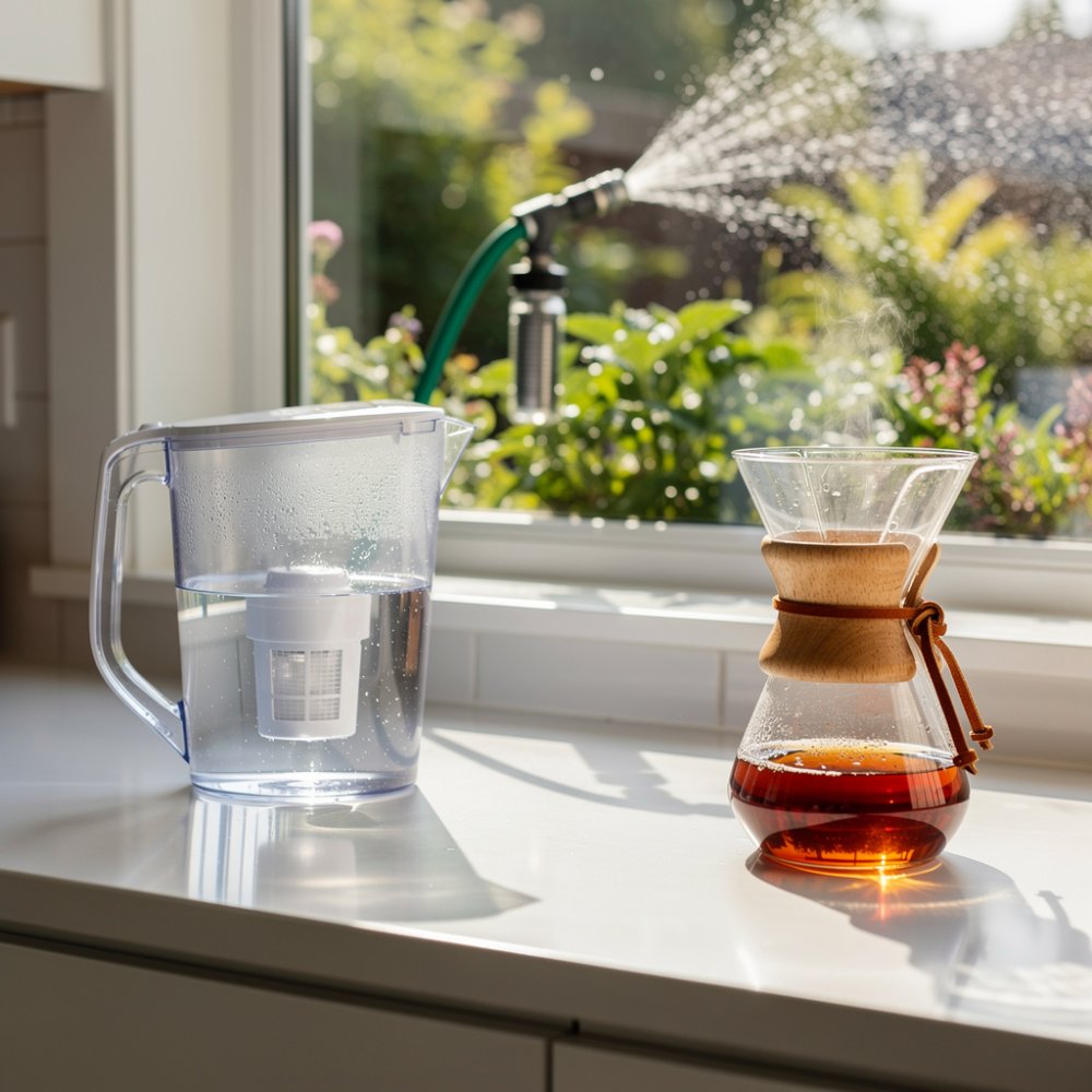 Filterkanne und Gartenwasserfiltration