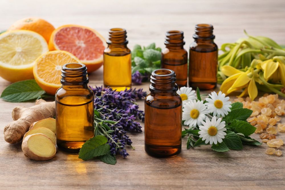 Ätherisches Ingweröl mit Zitrusfrüchten, Lavendel, Minze und Kamille