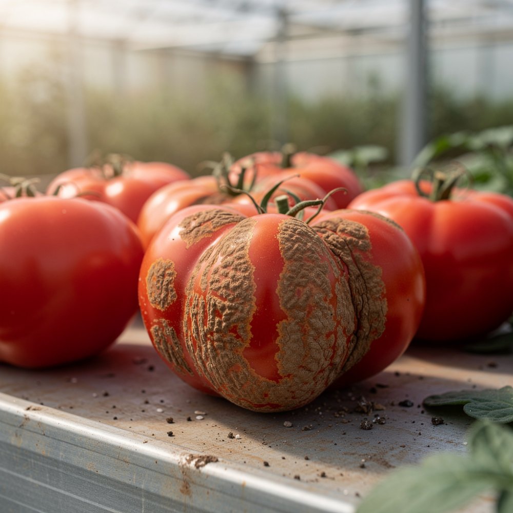 Tomaten, beschädigt durch das ToBRFV-Virus