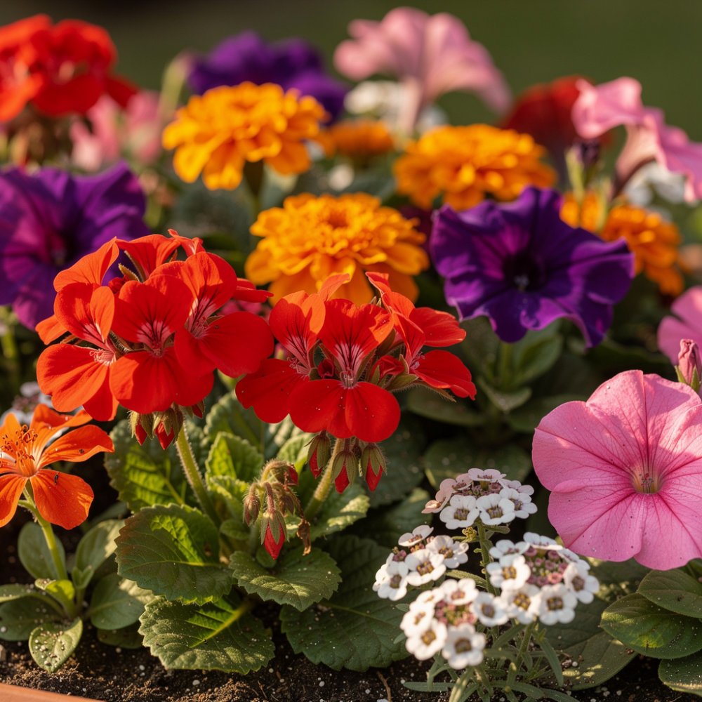 Bunter Garten mit blühenden Einjährern